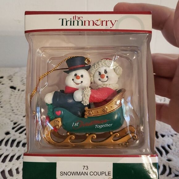 The Trimmery Collectible Ornament #73 Snowman Couple - First Christmas Together - Picture 2 of 8